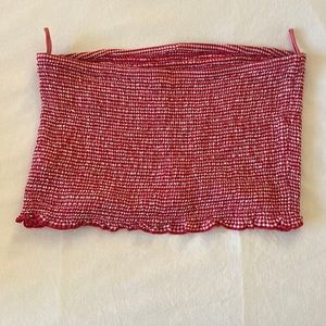 Red checkered tube top